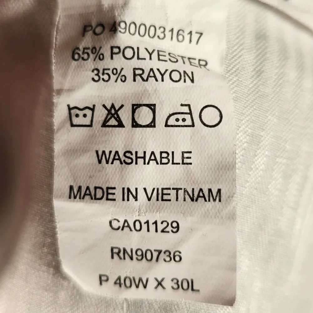 Ralph‎ Lauren Dress Pants Mens 40x30 Grey Excellent Flat Front Micro Pattern